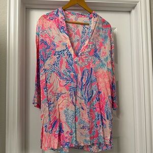 Lilly Pulitzer Pink and Blue Floral Top